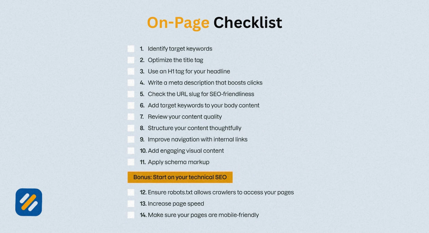 Pre-Writing SEO Checklist